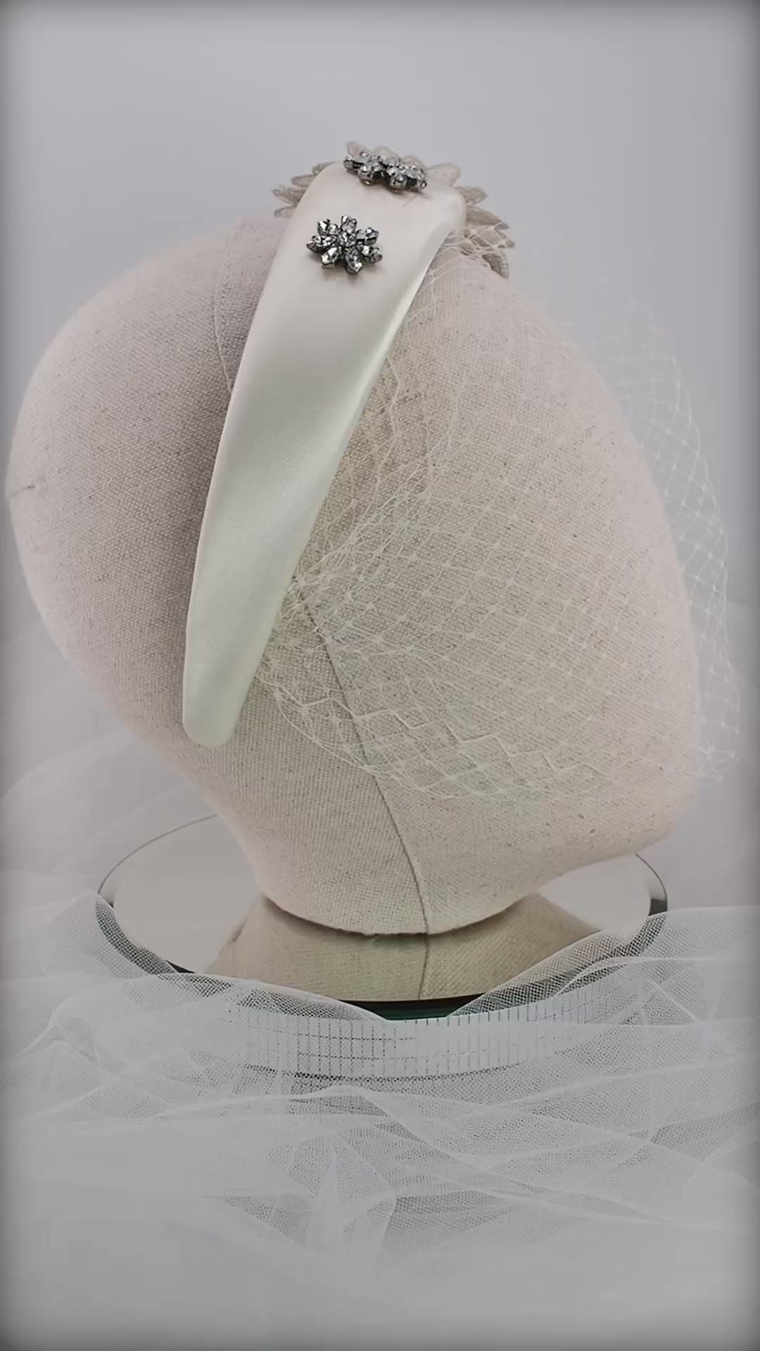 THE MARQUISE HEADBAND - With Optional Birdcage Veil